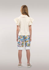 Owa Yurika Erika Girls Spring Summer T-shirt Cream
