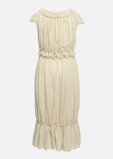 Owa Yurika Sasha girls summer gathered cream dress