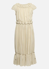 Owa Yurika Sasha girls summer gathered cream dress