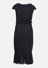 Owa Yurika Sasha girls summer gathered navy dress
