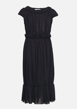 Owa Yurika Sasha girls summer gathered navy dress