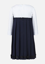 Owa Yurika Aya Pleated Navy Dress