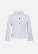 Owa Yurika Kaori Pleated Collar Top White