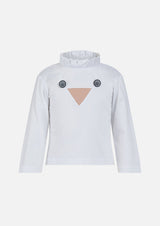 Owa Yurika Kaori Pleated Collar Top White