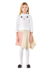 Owa Yurika Heather Pleated Collar Top White
