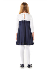 Owa Yurika Aya Pleated Navy Dress