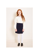 Owa Yurika Safia Girls Top White with Ribbon