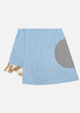 Girls Frill Hem Light Blue Denim Skort Japanese Children Clothing Owa Yurika