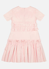 Girls Short Sleeve Pink Summer Tiered Dress Japanese Children Clothing Owa YurikaGirls Short Sleeve Pink Summer Tiered Dress Children Clothing Owa Yurika