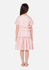 Girls Short Sleeve Pink Summer Tiered Dress Japanese Children Clothing Owa Yurika