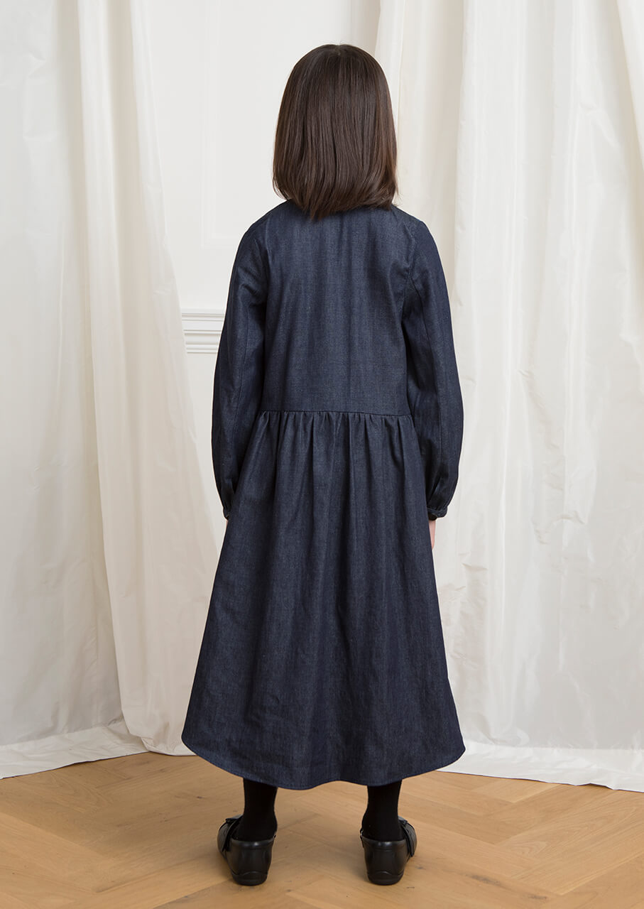 Girls Navy Denim Dress | Made in Japan | Imy – Owa Yurika