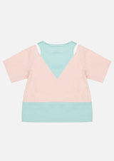 Girls Cotton Open Shoulder Short Sleeve T-shirt Japanese Children Tops Owa Yurika