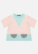 Girls Cotton Open Shoulder Short Sleeve T-shirt Japanese Children Tops Owa Yurika