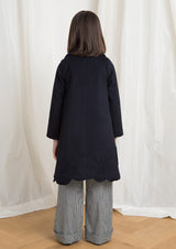 Owa Yurika Sakura girls wool navy coat