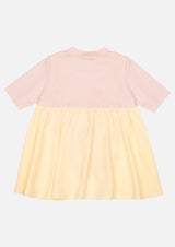Girls yellow side and back frill pink short sleeve T-shirt Children Tops Owa Yurika Japanese Luxury Brand