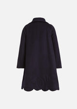 Owa Yurika Sakura girls wool navy coat