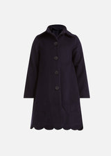 Owa Yurika Sakura girls wool navy coat