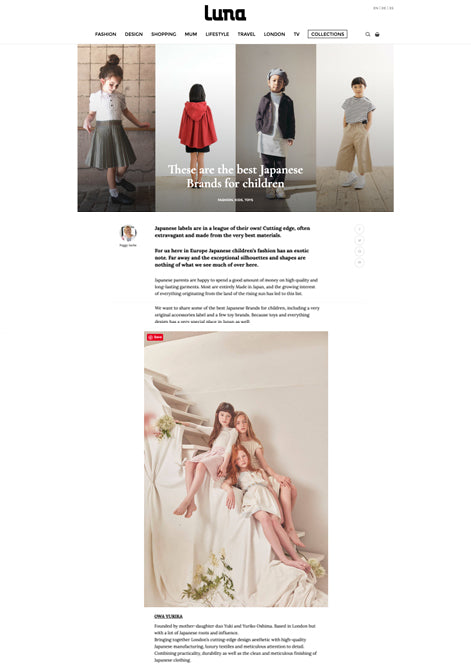 Luna Online Magazine-Owa Yurika Founder Yuki-an award-winning luxury children's clothing brand