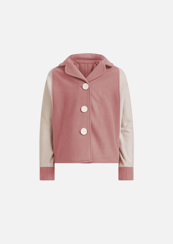 Owa Yurika Cara girls pink wool jacket
