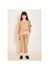 Owa Yurika Noriko Girls Unisex Camel Jersey Trouser