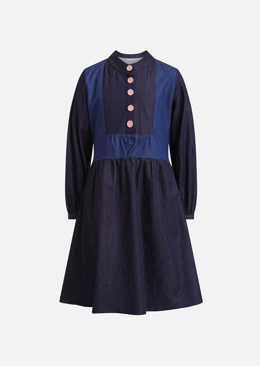 Girls Navy Denim Dress | Made in Japan | Imy – Owa Yurika