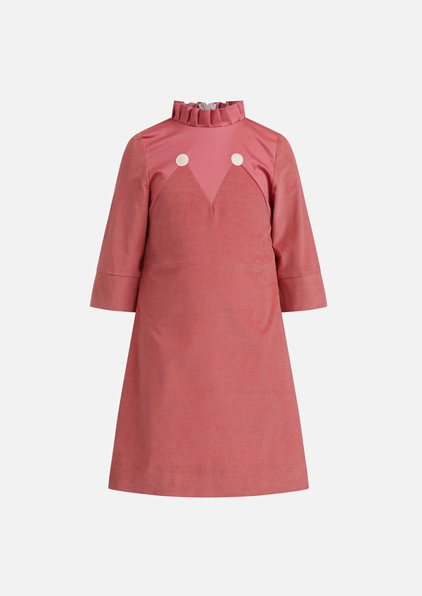 Owa Yurika Lily girls pink corduroy dress Made in Japan 