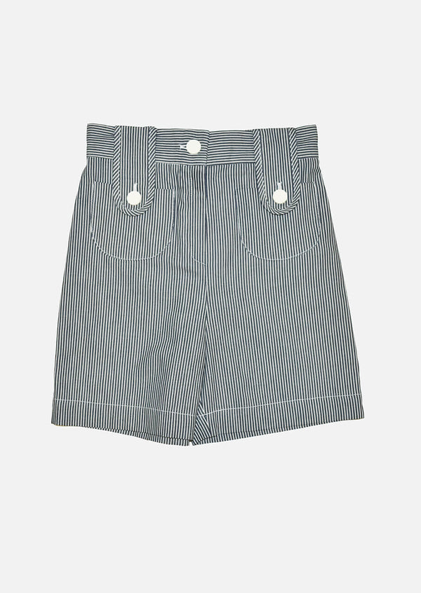 Children navy stripe denim short Kids Trousers Owa Yurika Japanese Luxury Brand
