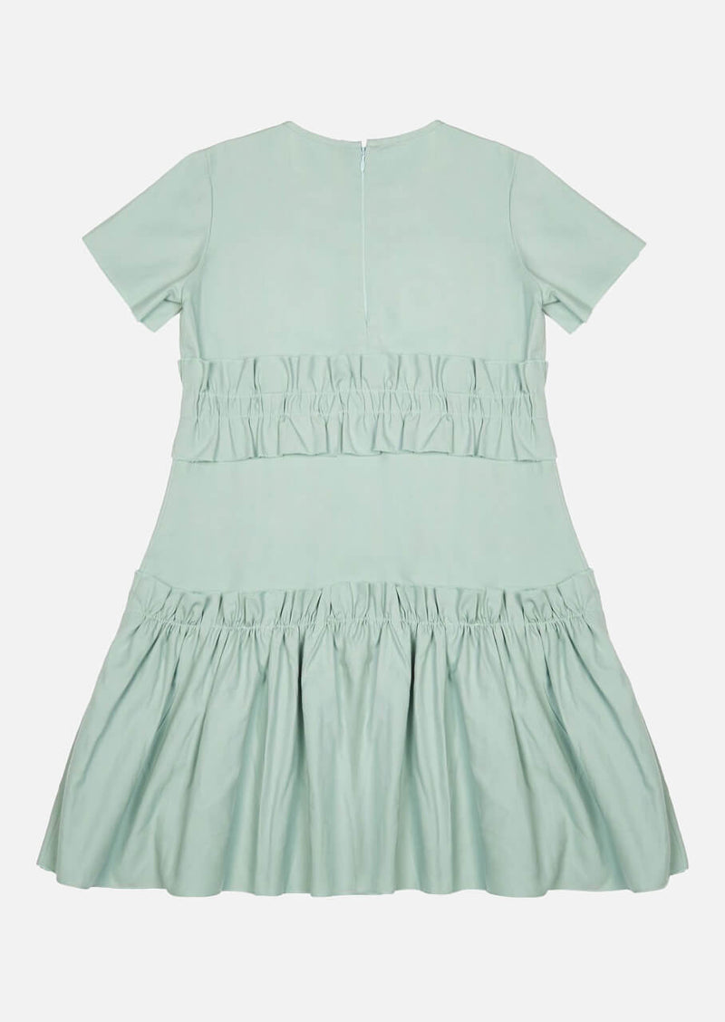 Girls Tiered Party Dress | Short Sleeve | Japanese Luxury Childrens Clothing | Pink | Mint Green | AGNES Owa Yurika Girls Tiered Party Dress | Short Sleeve | Japanese Luxury Childrens Clothing | Pink | Mint Green | AGNES Owa Yurika