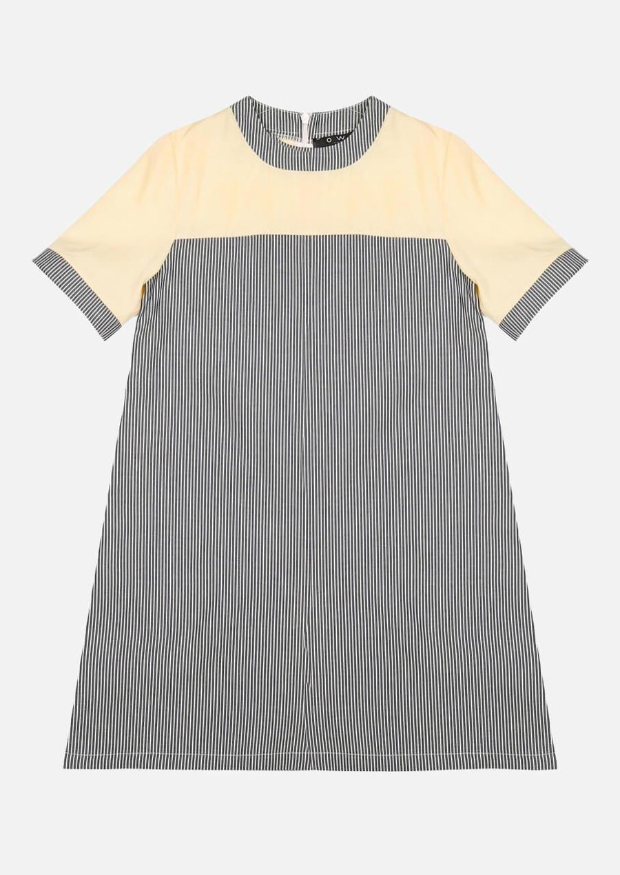 denim dress japanese Girls Midi Stripe | Short Sleeve Dress | Luxury Children Clothing | Yellow-Navy VENDOR COLOR-CORAL CASINO PRINT Zahra Dress - Black, but the normal color Size:W42/34